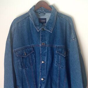 Men's Big and Tall Blue Denim Jacket Size 5XLT